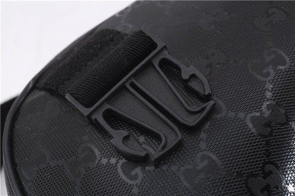 Authentic GUCCI GG Imprime Shoulder Cross Bag GG PVC Leather 201732 Black 9525D