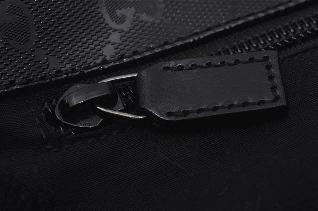 Authentic GUCCI GG Imprime Shoulder Cross Bag GG PVC Leather 201732 Black 9525D