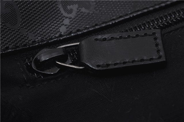 Authentic GUCCI GG Imprime Shoulder Cross Bag GG PVC Leather 201732 Black 9525D