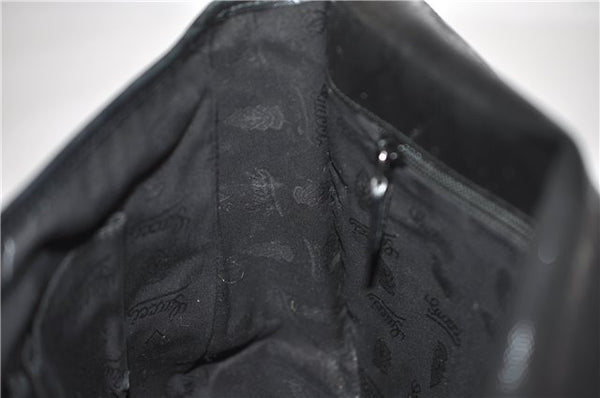 Authentic GUCCI GG Imprime Shoulder Cross Bag GG PVC Leather 201732 Black 9525D