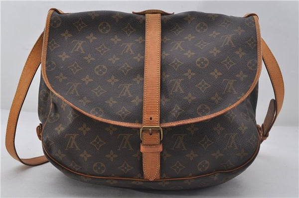 Authentic Louis Vuitton Monogram Saumur 35 Shoulder Cross Bag M42254 LV 9525E