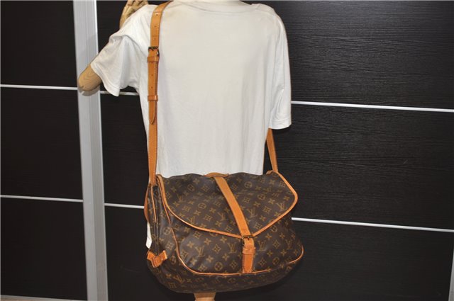 Authentic Louis Vuitton Monogram Saumur 35 Shoulder Cross Bag M42254 LV 9525E