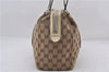 Authentic GUCCI Hand Boston Bag GG Canvas Leather 154180 Brown White 9529D