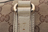 Authentic GUCCI Hand Boston Bag GG Canvas Leather 154180 Brown White 9529D