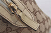 Authentic GUCCI Hand Boston Bag GG Canvas Leather 154180 Brown White 9529D