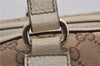 Authentic GUCCI Hand Boston Bag GG Canvas Leather 154180 Brown White 9529D