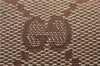Authentic GUCCI Hand Boston Bag GG Canvas Leather 154180 Brown White 9529D