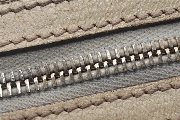 Authentic GUCCI Hand Boston Bag GG Canvas Leather 154180 Brown White 9529D