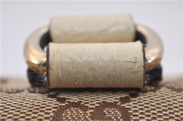 Authentic GUCCI Hand Boston Bag GG Canvas Leather 154180 Brown White 9529D