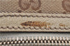 Authentic GUCCI Hand Boston Bag GG Canvas Leather 154180 Brown White 9529D