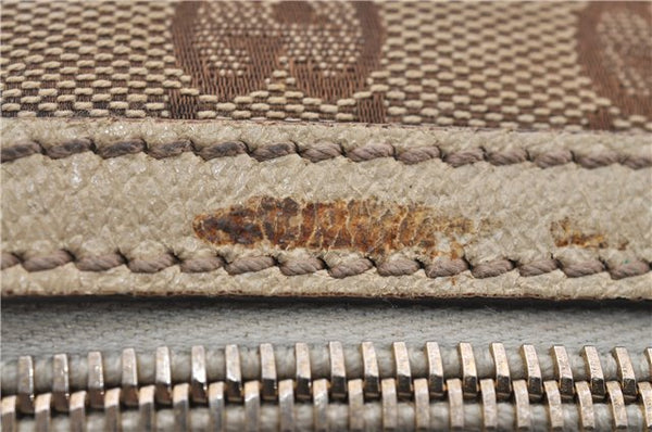 Authentic GUCCI Hand Boston Bag GG Canvas Leather 154180 Brown White 9529D