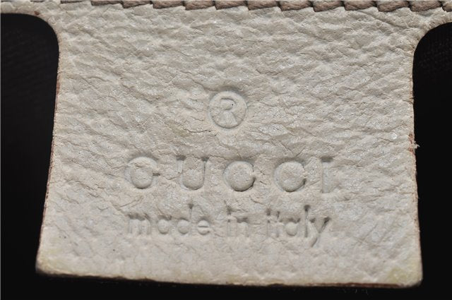 Authentic GUCCI Hand Boston Bag GG Canvas Leather 154180 Brown White 9529D