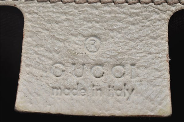 Authentic GUCCI Hand Boston Bag GG Canvas Leather 154180 Brown White 9529D