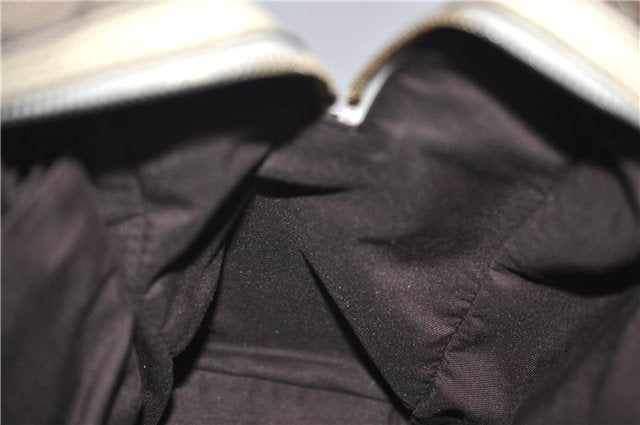 Authentic GUCCI Hand Boston Bag GG Canvas Leather 154180 Brown White 9529D