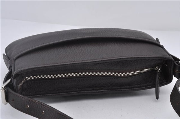 Authentic BURBERRY Vintage Leather Shoulder Bag Brown 9530D