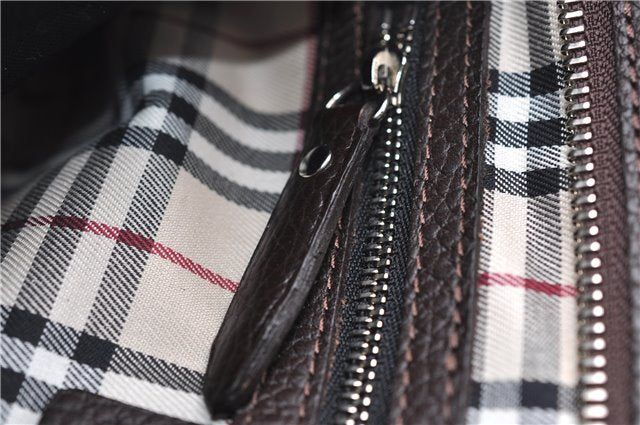 Authentic BURBERRY Vintage Leather Shoulder Bag Brown 9530D