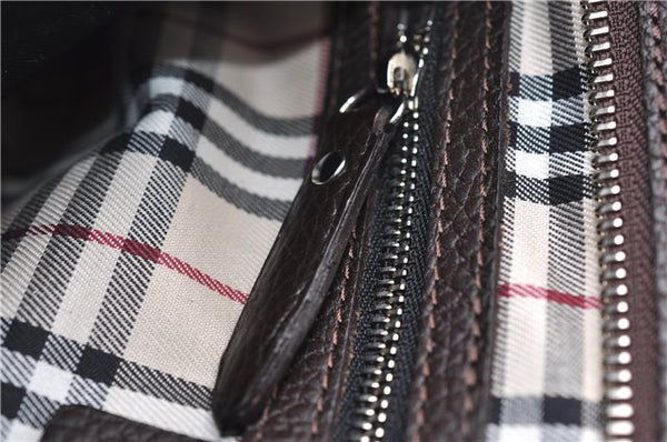 Authentic BURBERRY Vintage Leather Shoulder Bag Brown 9530D