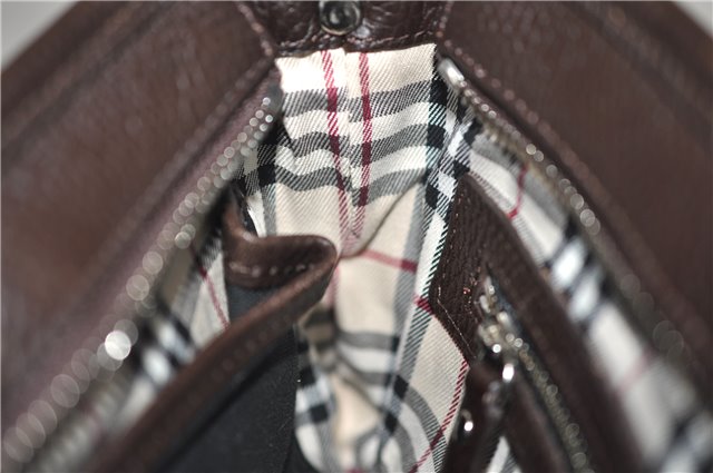 Authentic BURBERRY Vintage Leather Shoulder Bag Brown 9530D