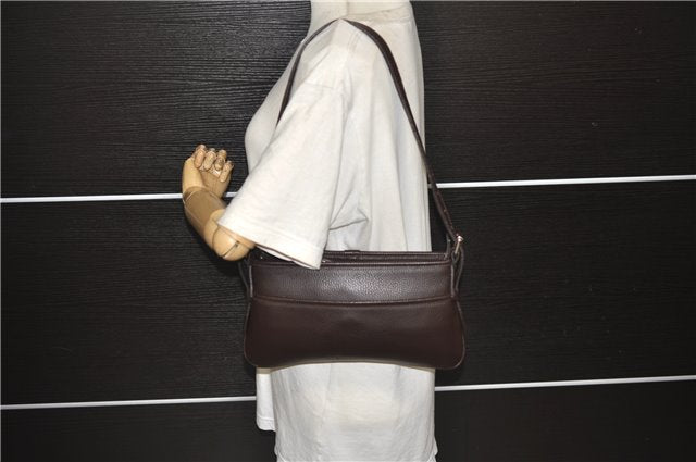 Authentic BURBERRY Vintage Leather Shoulder Bag Brown 9530D