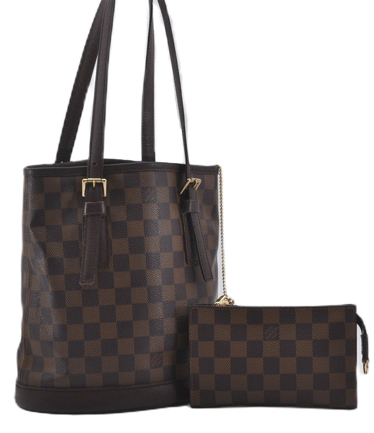 Authentic Louis Vuitton Damier Marais Bucket Shoulder Tote Bag N42240 LV 9537E