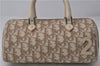 Authentic Christian Dior Trotter No.2 Hand Bag Purse PVC Leather Beige 9538D