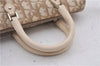 Authentic Christian Dior Trotter No.2 Hand Bag Purse PVC Leather Beige 9538D