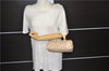 Authentic Christian Dior Trotter No.2 Hand Bag Purse PVC Leather Beige 9538D