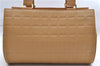 Authentic CHANEL Chocolate Bar Calf Skin CC Logo Shoulder Hand Bag Beige 9539D