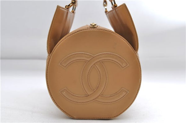 Authentic CHANEL Chocolate Bar Calf Skin CC Logo Shoulder Hand Bag Beige 9539D