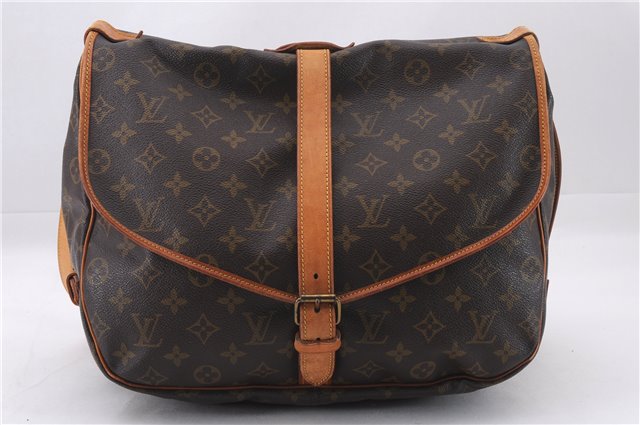 Authentic Louis Vuitton Monogram Saumur 35 Shoulder Cross Bag M42254 LV 9540E