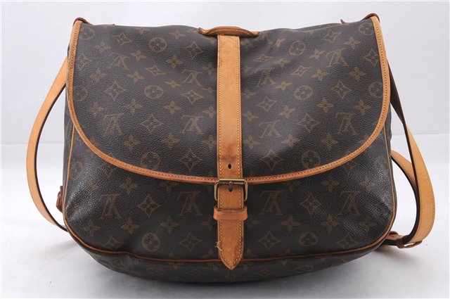 Authentic Louis Vuitton Monogram Saumur 35 Shoulder Cross Bag M42254 LV 9540E
