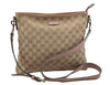 Authentic GUCCI Shoulder Cross Body Bag GG Canvas Leather 388924 Beige 9540F