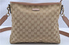 Authentic GUCCI Shoulder Cross Body Bag GG Canvas Leather 388924 Beige 9540F