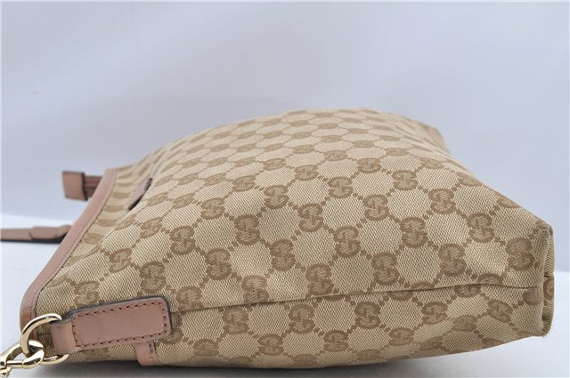 Authentic GUCCI Shoulder Cross Body Bag GG Canvas Leather 388924 Beige 9540F