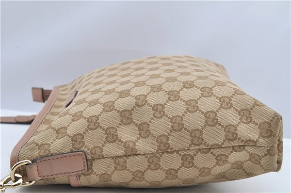 Authentic GUCCI Shoulder Cross Body Bag GG Canvas Leather 388924 Beige 9540F