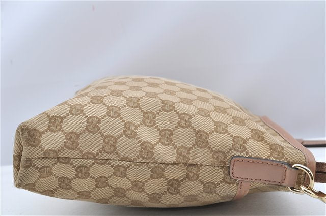 Authentic GUCCI Shoulder Cross Body Bag GG Canvas Leather 388924 Beige 9540F