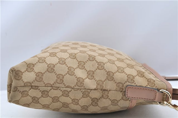 Authentic GUCCI Shoulder Cross Body Bag GG Canvas Leather 388924 Beige 9540F