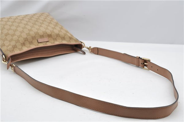 Authentic GUCCI Shoulder Cross Body Bag GG Canvas Leather 388924 Beige 9540F