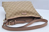 Authentic GUCCI Shoulder Cross Body Bag GG Canvas Leather 388924 Beige 9540F