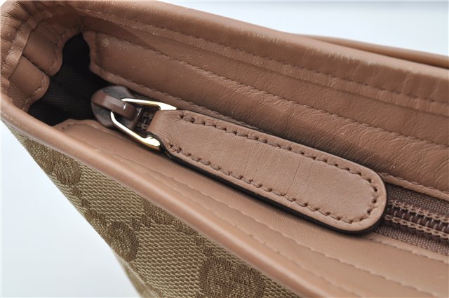 Authentic GUCCI Shoulder Cross Body Bag GG Canvas Leather 388924 Beige 9540F