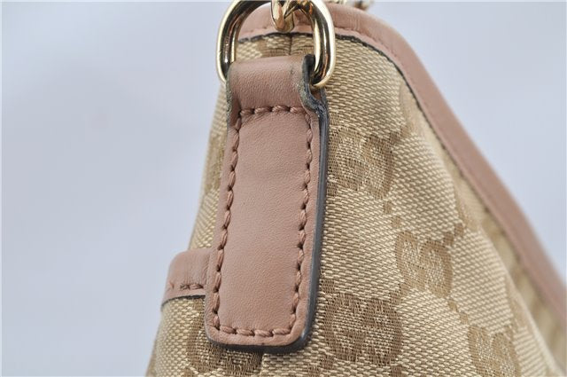 Authentic GUCCI Shoulder Cross Body Bag GG Canvas Leather 388924 Beige 9540F
