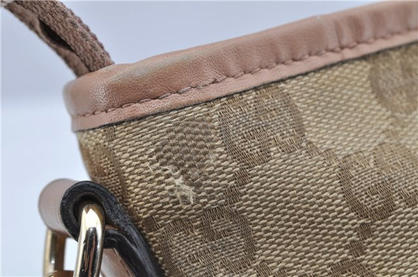 Authentic GUCCI Shoulder Cross Body Bag GG Canvas Leather 388924 Beige 9540F