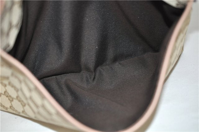 Authentic GUCCI Shoulder Cross Body Bag GG Canvas Leather 388924 Beige 9540F