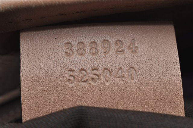 Authentic GUCCI Shoulder Cross Body Bag GG Canvas Leather 388924 Beige 9540F