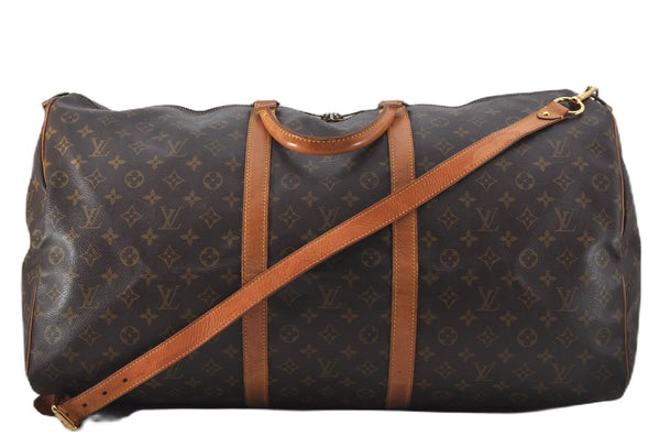 Authentic Louis Vuitton Monogram Keepall Bandouliere 60 M41412 Boston Bag 9542E