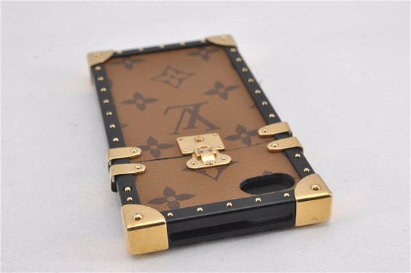 Auth Louis Vuitton Monogram Reverse I Trunk Iphone 7 Case Brown M62619 LV 9544F