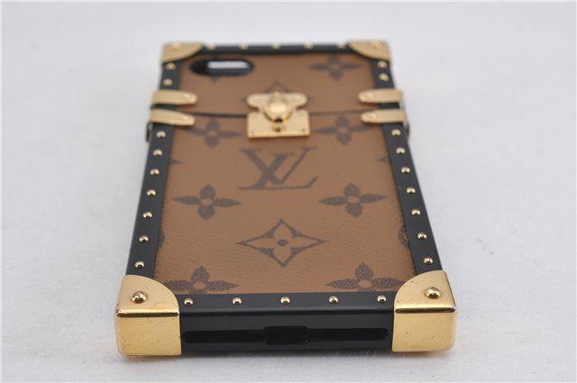 Auth Louis Vuitton Monogram Reverse I Trunk Iphone 7 Case Brown M62619 LV 9544F