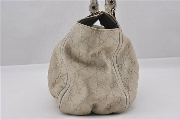 Authentic GUCCI Guccissima Abbey Shoulder Tote Bag GG Leather 189831 Ivory 9547F