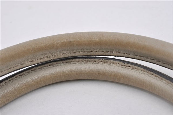 Authentic GUCCI Guccissima Abbey Shoulder Tote Bag GG Leather 189831 Ivory 9547F