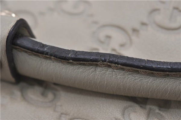 Authentic GUCCI Guccissima Abbey Shoulder Tote Bag GG Leather 189831 Ivory 9547F